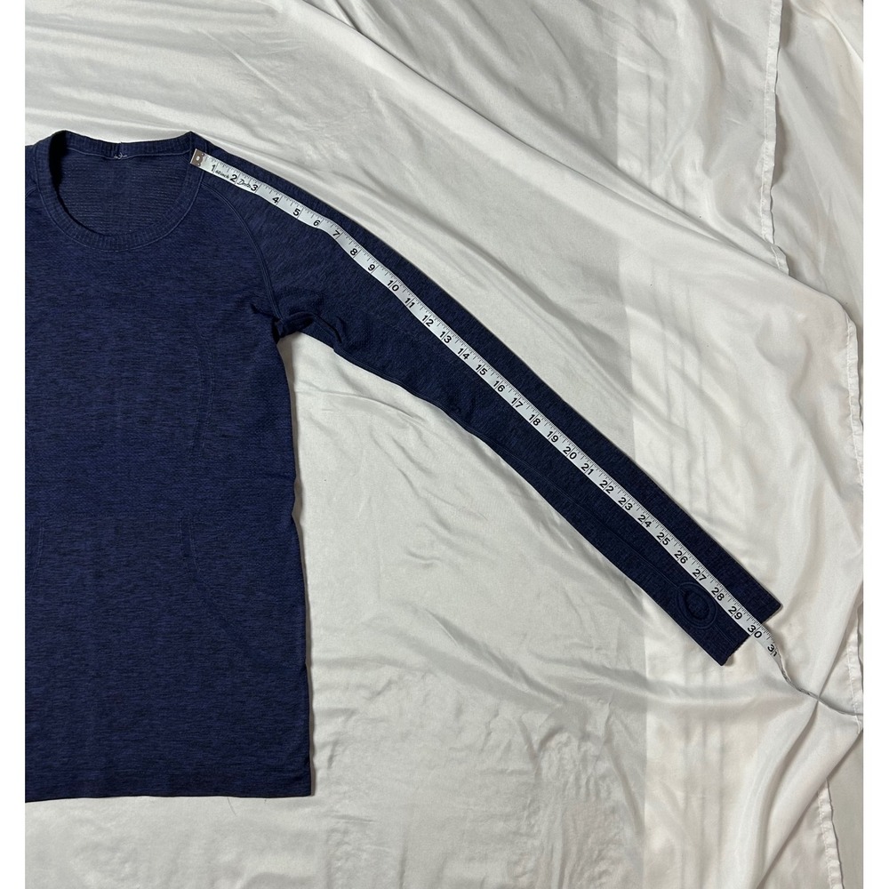 Lululemon Swiftly Tech Long Sleeve 2.0 Shirt Blue Heathered Space Dye Size 6 - Picture 13 of 16